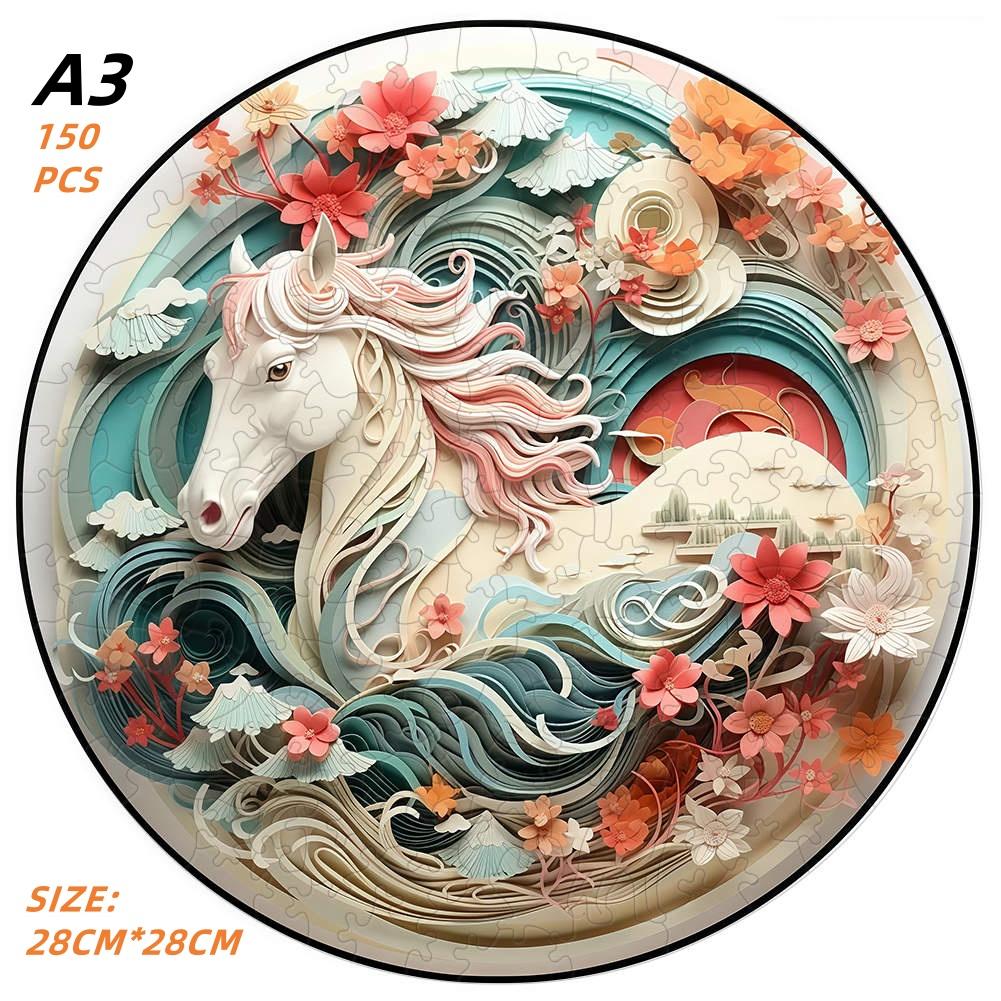 Paesaggio di Intaglio su Carta Sfida Puzzle di Legno Ideale Decorazione per la Casa Pittura Regalo Istruttivo Puzzle Attività progettato per Bambini Giocattolo