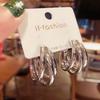 New Arrival Fashion Gold Color Metal Geometry Multi-layer Circle Dangle Earrings for Women Charm Design Korean Jewelry Accessory