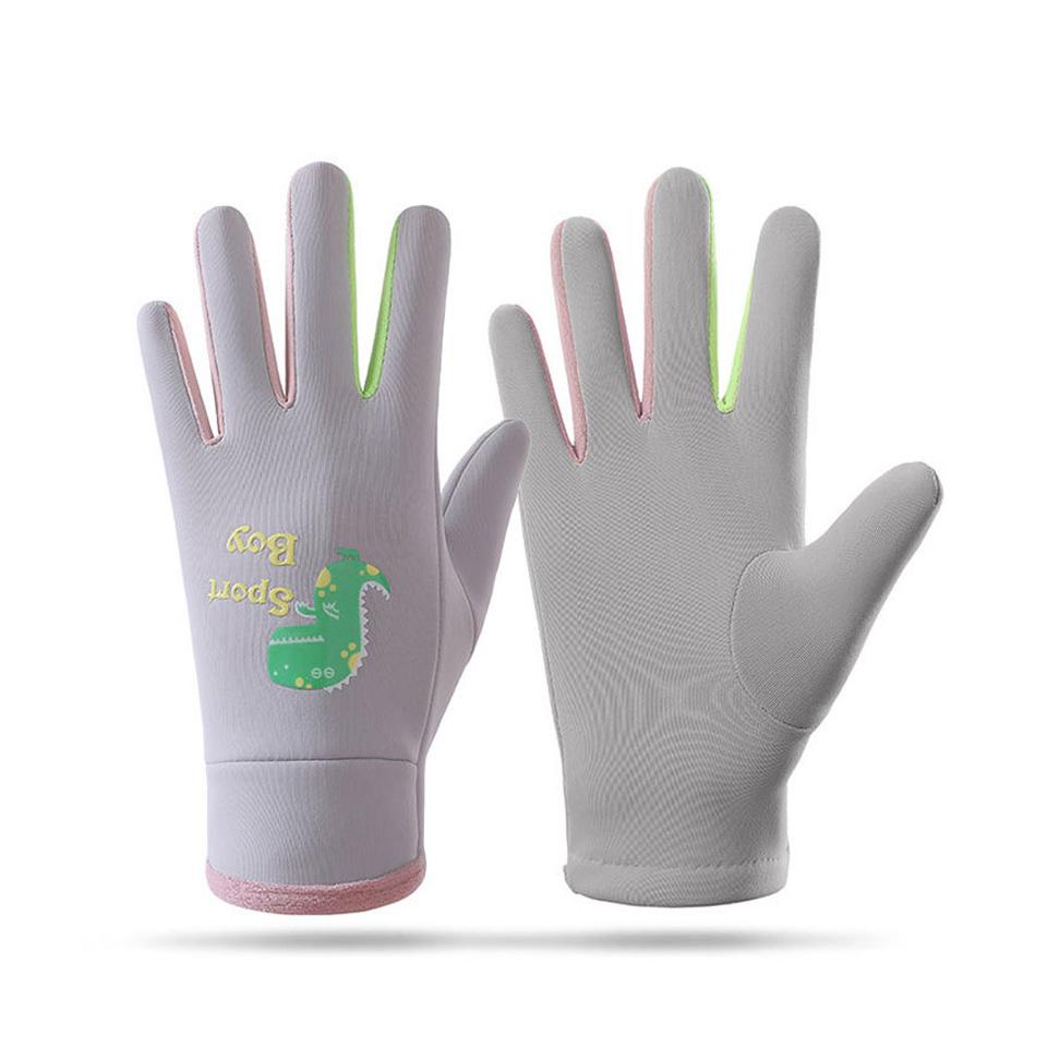 1Pair New Style Children's Gloves Skin-Friendly And Warm Silicone Luminous Cartoon Dinosaur Water-Resistant Fabric Unisex