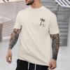 New Pure Black Men's Short-sleeved T-shirt Simple Letters Printed Round Neck T-shirt Street Casual Temperament Men's Tops