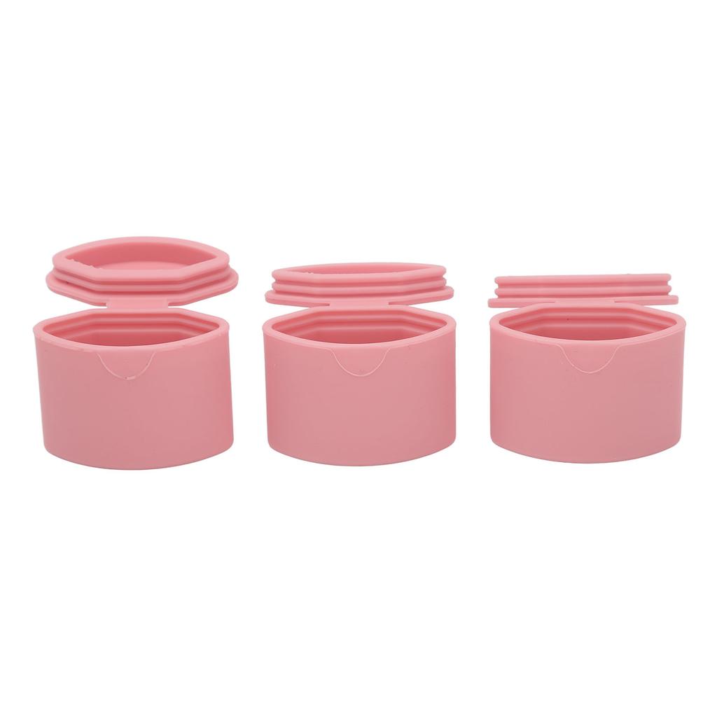 Silicone Cream Jars Portable Pink Refillable Silicone Makeup Containers Set for Travel