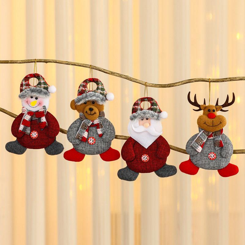 Christmas Window Christmas Tree Snowman Pendant Decoration Accessories Christmas Fabric Pendant Decoration Supplies