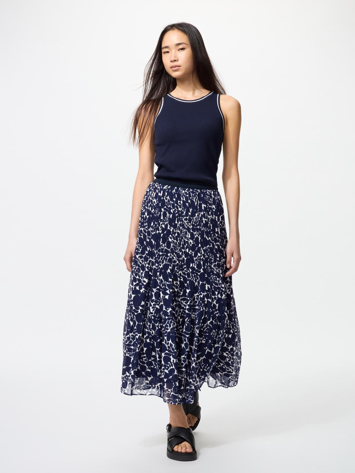 

Юбка шифоновая многоярусная Uniqlo с принтом 69 NAVY/WOMEN L