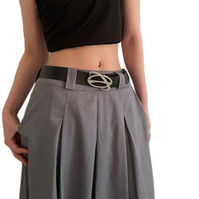 Damen Ledergürtel für Jeans Hosen Kleider Schwarz Damen Taillengürtel mit Dornschließe Vintage Gothic Taillengürtel