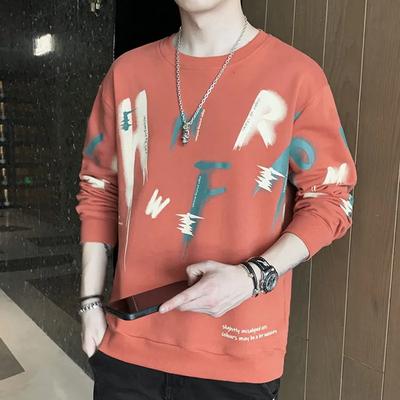 Autumn Winter Sweatshirts for Men Korean Style Jackets Men's Trendy Round Neck Long-sleeved T-shirts Bottoming Shirts Tops