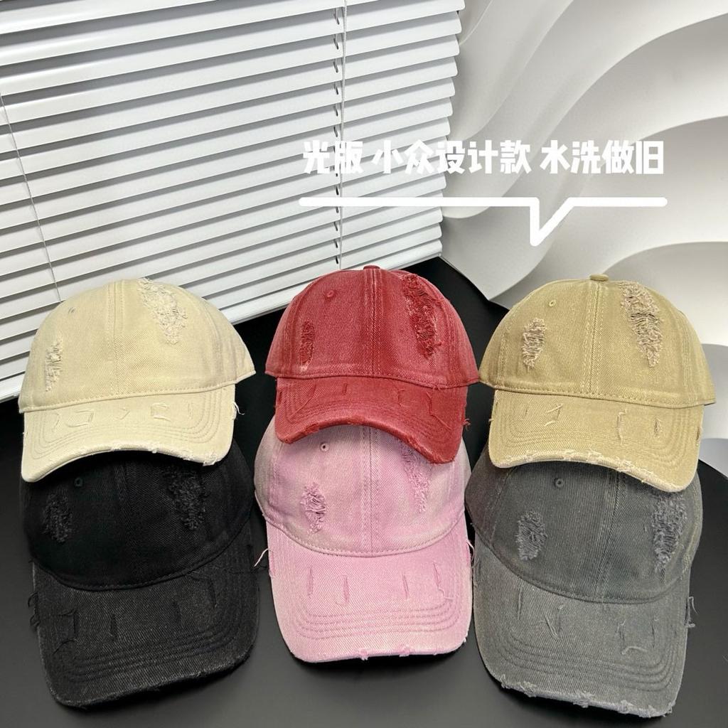 Spring and Summer New Solid Color Personalized Hole Wind Baseball Hat Men and Women Sunshade Edging Retro Personalized Outdoor Duck Tongue