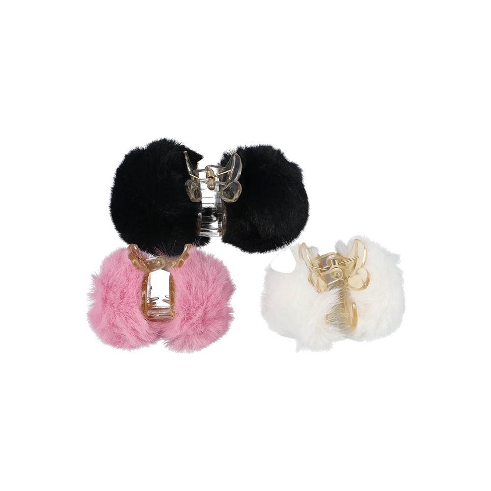 Mini Solid Color Leopard Print Korean Style Hair Clip Plush Hair Claw Child Headwear Small Hairpin