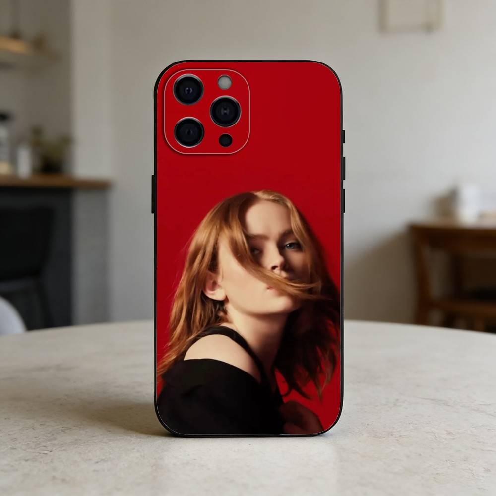 S-Sadie Sink Phone Case For iPhone 17,16,15,14,13,12,11 Plus,Pro Max,SE4Soft Silicone Black Cover