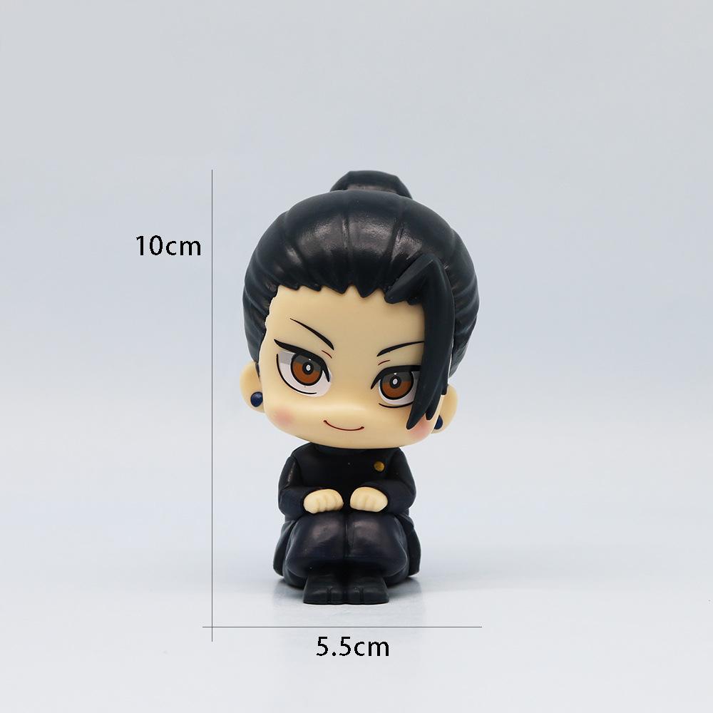 Anime Kawaii PVC Collection Dolls Fushiguro Look Up Ryomen Sukuna Toy Gojo Jujutsu Kaisen Mini  Geto Suguru Sitting Figure