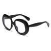 Retro Oval Irregular Glasses Frames Women Luxury Eyeglasses Brand New Fashion Leopard Eyewaer Outdoor Street Shoot