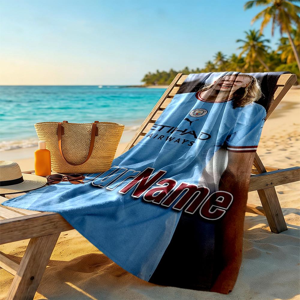 Haaland Customizable Name Beach Towel Quick-Dry Soft Microfiber Suitable for Sports Travel Swimming Yoga Bathroom Beach And Pool