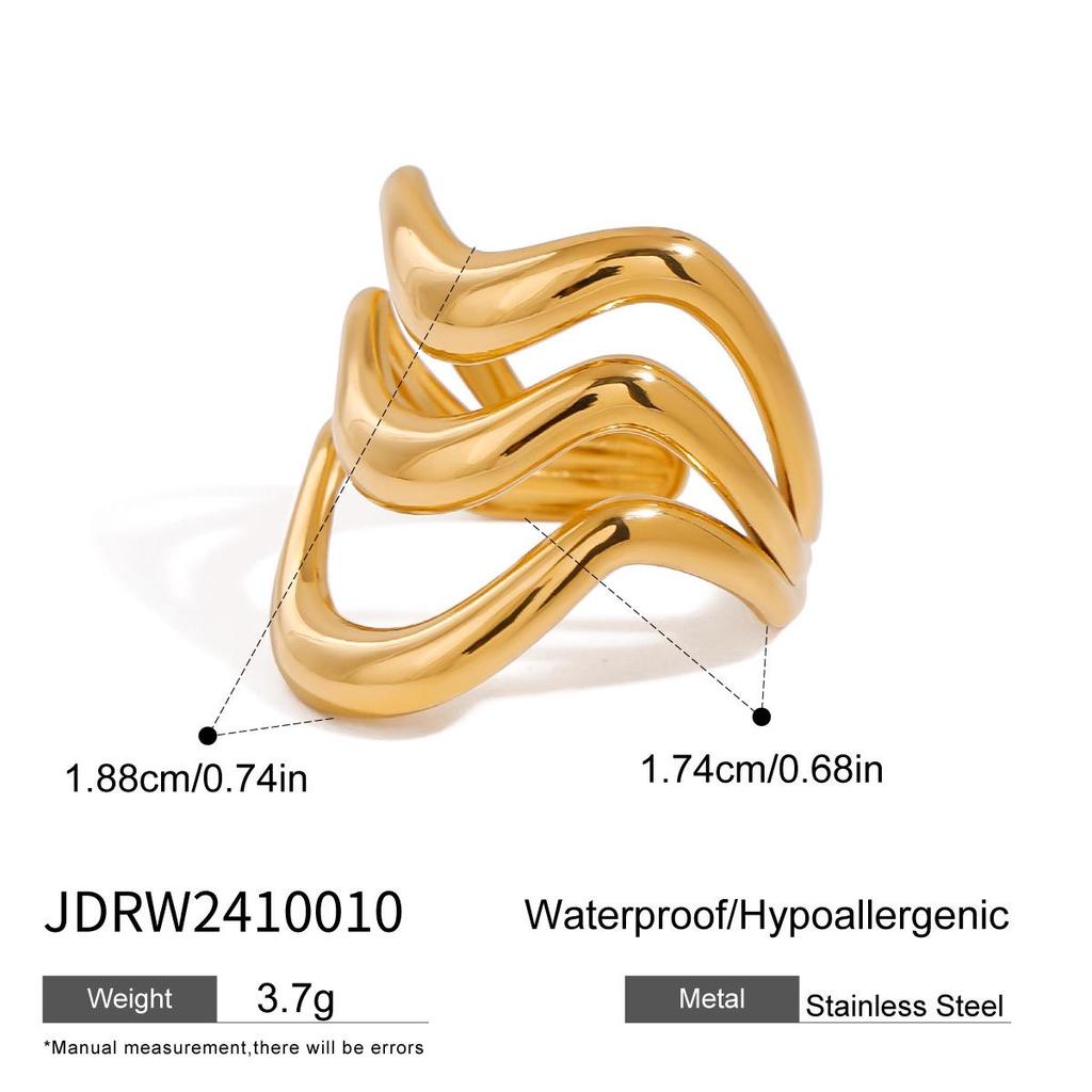 Jieding Titanium Steel European & American Colorfast Luxury Rings - High-End Stainless Steel Finger Jewelry