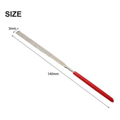 Needle Files Set Mini Needle Files 3*140mm Flat Grinding Red+Silver Indoor Room Home Widely Used Long Service Life