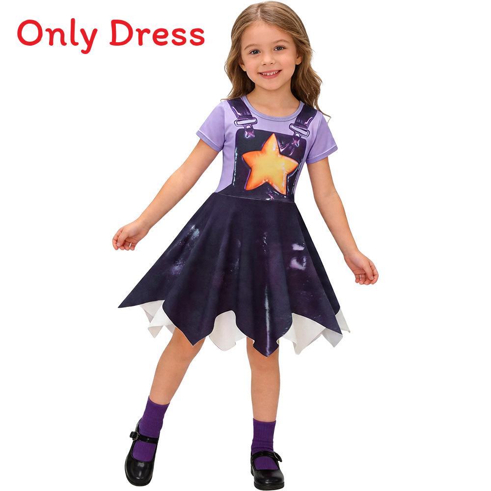 Poppy Playtime Lily Lovebraids Vestito Cosplay a Maniche Corte per Bambine Performance sul Palco