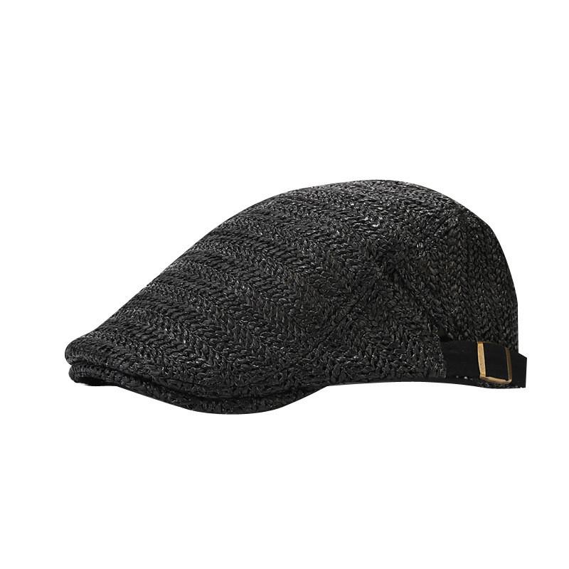 Straw Boater Hat For Women Sun Protection Summer Beach Casual Adjustable Chic Style