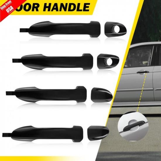 4 Outside Door Handles Front Rear Left Right Primed Black For Kia for Spectra