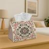 1pc Romantic Vintage Decorative Tissue Box Cover,Floral Mandala Botanical Pattern High-Quality,Waterproof,Durable,Lightweight,Foldable Storage,Ideal F