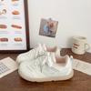 Spring ugly cute thick-soled women's double net breathable soft elastic student versatile sports little white shoes
