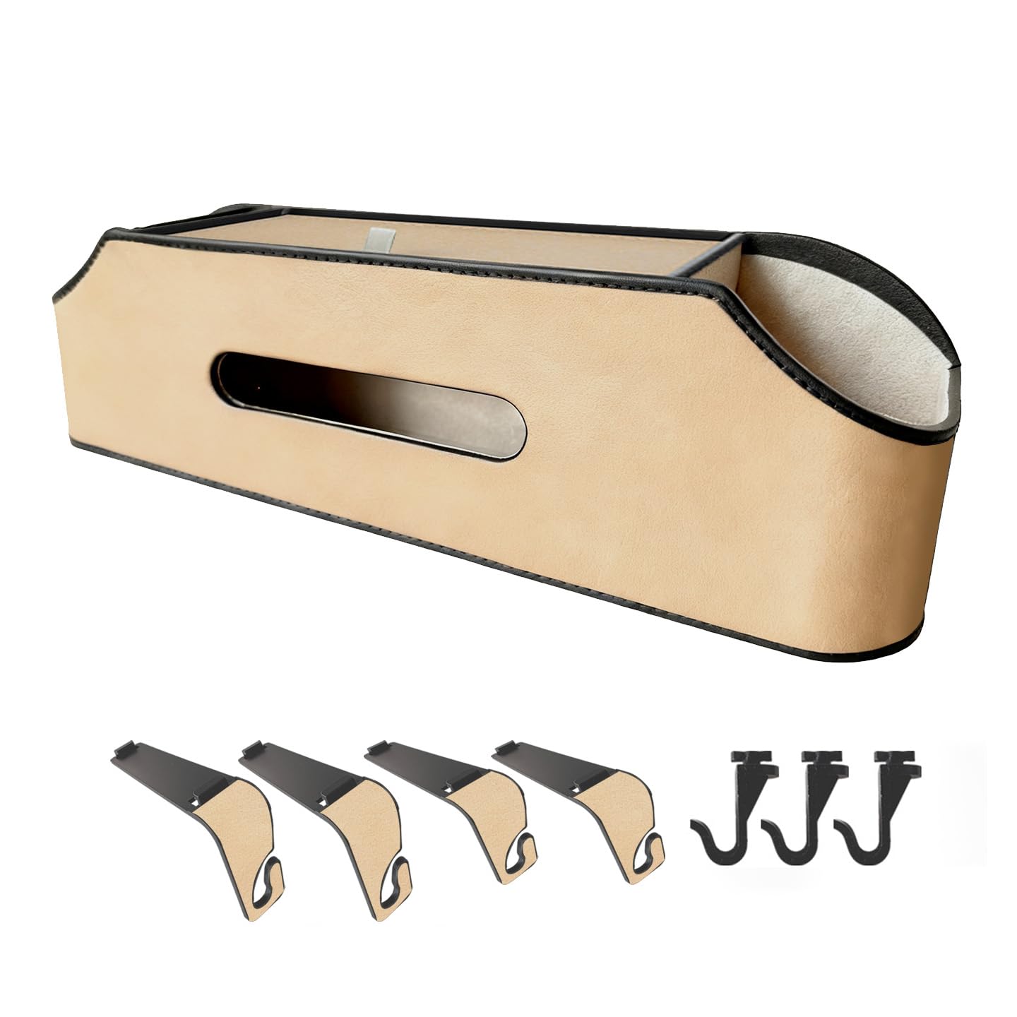 Stylish Car Tissue Seatback Storage Box with Drink Car Backseat Double Cup Car Storage Tissue PU Leather Box, Holder, Multi-functional Storage,
