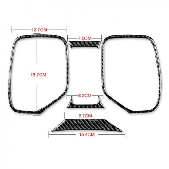 5Pcs Carbon Fiber Interior Speedometer Surround Cover Trim For Chevrolet Camaro