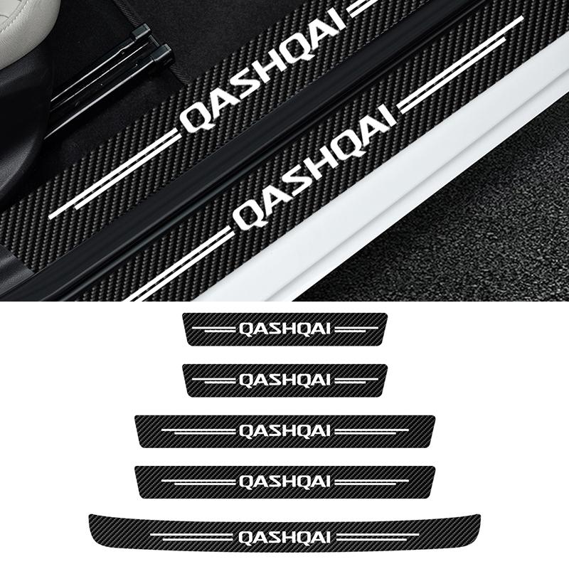 Set da 5 Pezzi Adesivo Soglia Battitacco Portiera Auto Per Nissan Qashqai J10 J11 J12 2013 2015 2016 2017 2018 2019 2020 2021 Emblema Qashqai