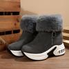 Women S Winter Warm Side Zip Snow Boots Platform Wedge Faux Fur Lined Shoes