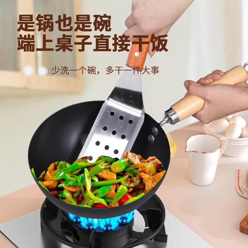 20cm Mini Cast Iron Stir Fry Pan Non-Coated Pre-Seasoned Single ServingCompatible Lightweight Home Cooking