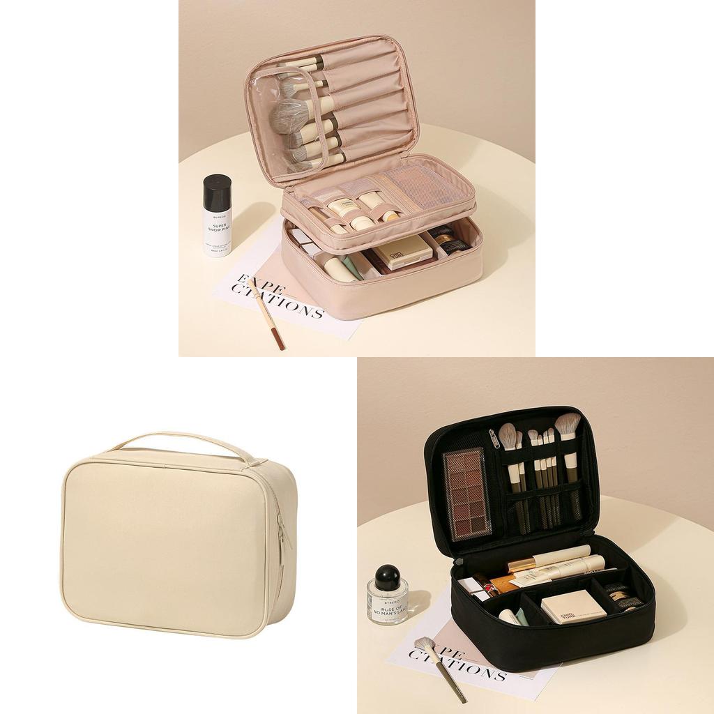 Makeup Organizer Travel Bag With Divider Oxford Fabric Portable Cosmetic Case For Women