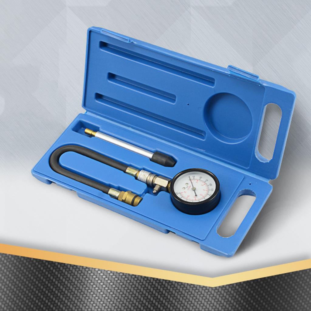 Kompressionstester-Messgerät-Set, Kompressionstester, Kompressionstester für Automotoren mit flexiblem Schlauch, M14-M18-Adapter