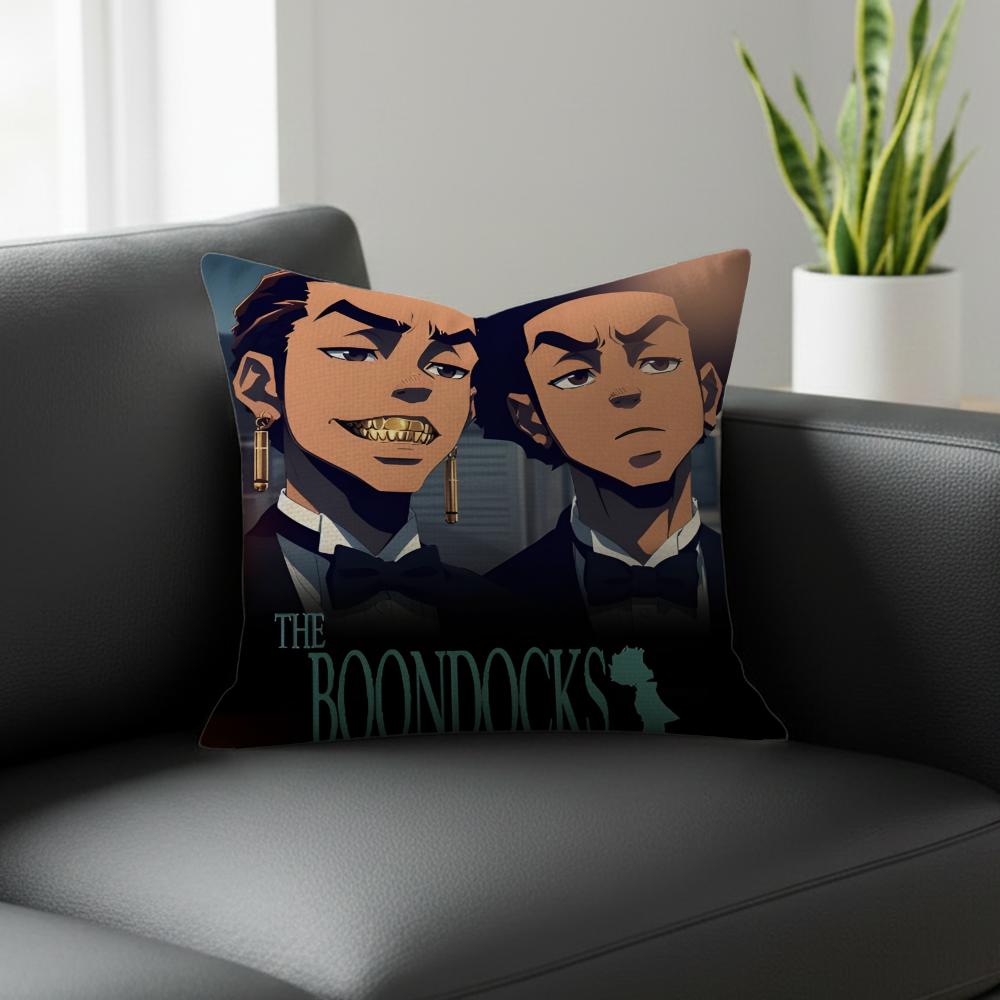 Cartoon The Boondocks Cushion Cover Natural Linen Pillowcase Set AllinOne Decor for Sofa Bedroom  Chair