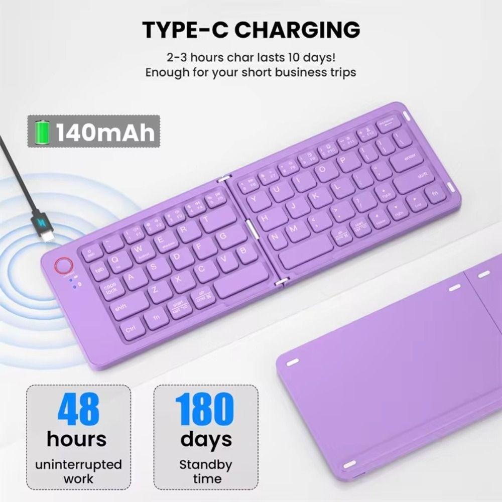 Foldable Mute Bluetooth Keyboard Wireless Computer Fittings Mini Keyboard for IOS/Android/Windows