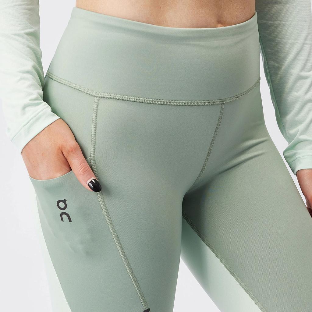 On Performance 7/8 Moss Creek Slim Fit Color Block Comfortable Mid Rise Sports Trousers Women bottoms Light-Green 1WD10200870