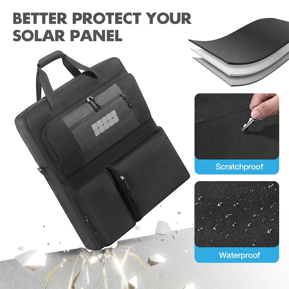 Solar Panel Carrying Case Large Capacity Solar Panel Storage Bags Padded Travel Solar Panel Organizer for EF ECOFLOW 160W & 220W