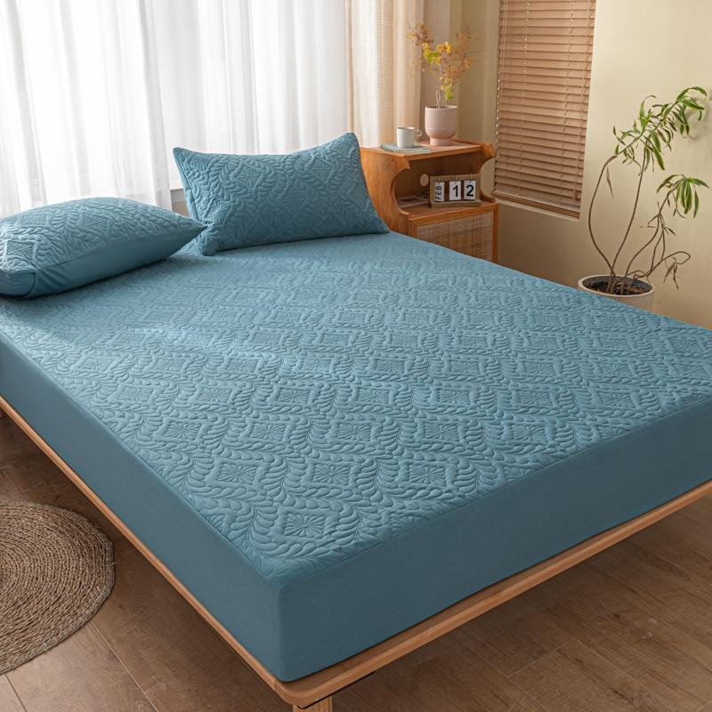 Waterproof Quilted Mattress Cover - Cotton Top, Antibacterial Fiber Fill, TPU Waterproof Layer - A-Class Health Standard
