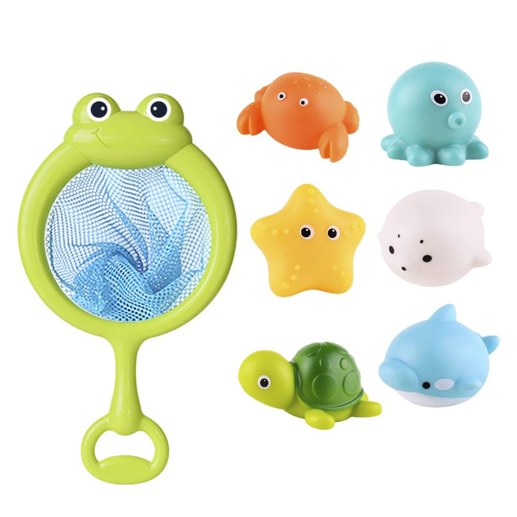 Baby Bath Toys Creative Spray Water Shower Toys Kids Sharks Fishing Net Set Toys Bath Gift
