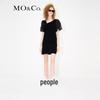 MO&Co. Chinese Style Diagonal Placket Puff Sleeve Knit Dress