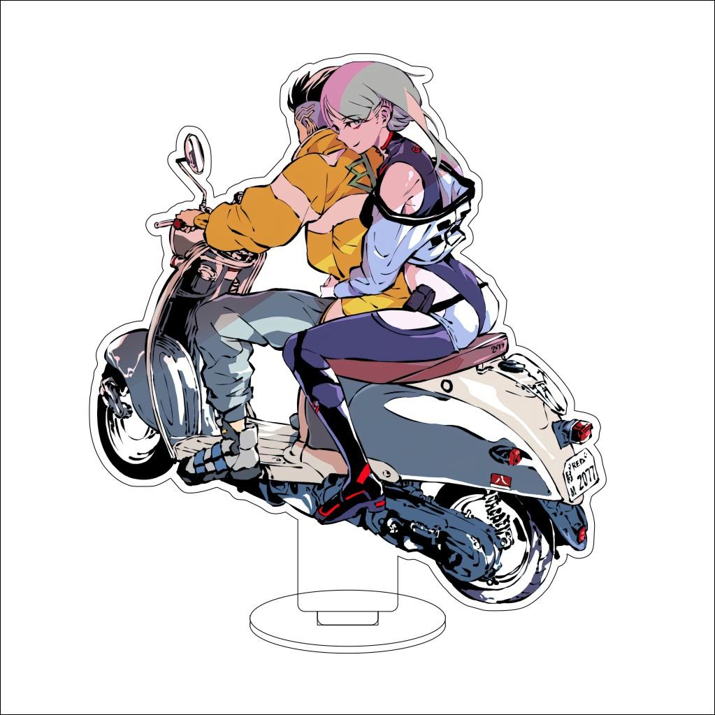16CM Anime Cyberpunk Cosplay Acryl-Ständer Ornamente David Martinez Rebecca Figur Ständer Halloween Geschenke