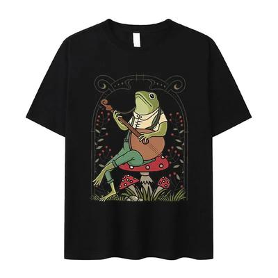 Cute Cottagecore Frog T Shirts Men Cotton High Quality Funny Mushroom Naturecore Graphic T Shirt Summer Casual Short Sleeve Tees