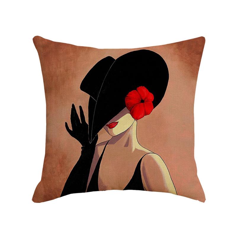 Character Linen Throw Pillow Cover Printed Car Sofa Bed Cushion Cushion Pillow Cover Home Furnishings