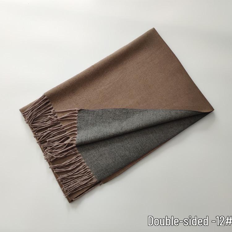 2024 Autumn/Winter Imitation Cashmere Double-Sided Red Scarf - Solid Color, Warm Shawl for Women, European & American Style.