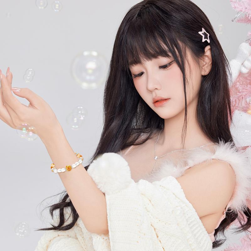 Barbie Lucky beads, gentle Chinese style beads, lucky energy blessing, simple and versatile temperament, amethyst bracelet, women's style Ba2505218