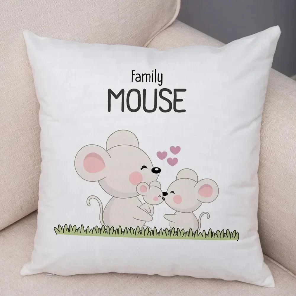 Luxury Home Decor Pillow Cover Car Living Room Sofa Cushion Cover Animal Family Pattern Cushion Cover