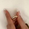 2026 New Stainless Steel 18 K Golden Plated Sun Rings for Women Natural Stone Inlaid in Hollow Metal Texture Ring Trendy Jewelry