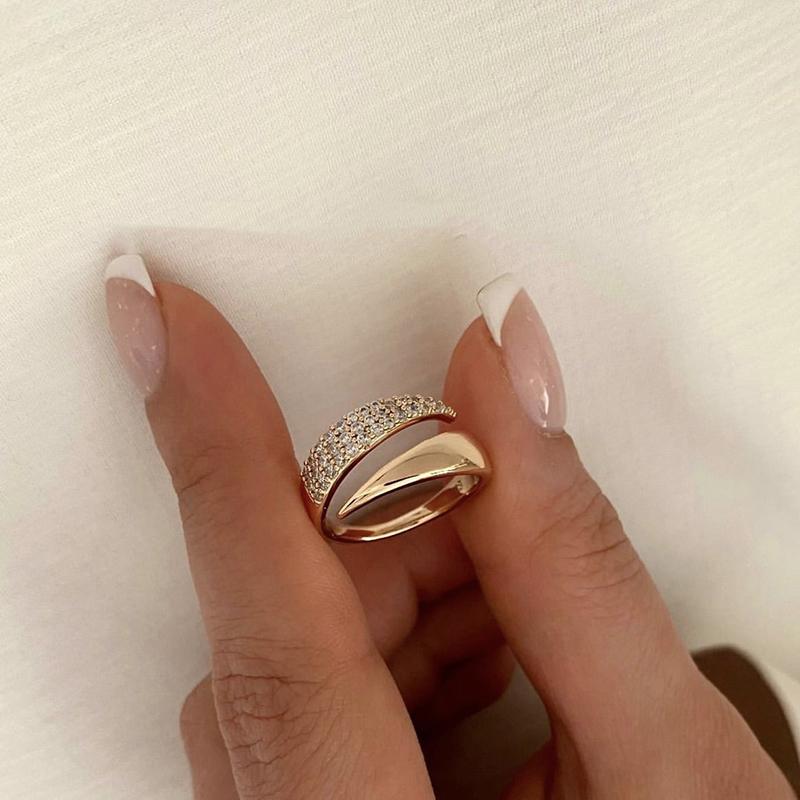 2026 New Stainless Steel 18 K Golden Plated Sun Rings for Women Natural Stone Inlaid in Hollow Metal Texture Ring Trendy Jewelry