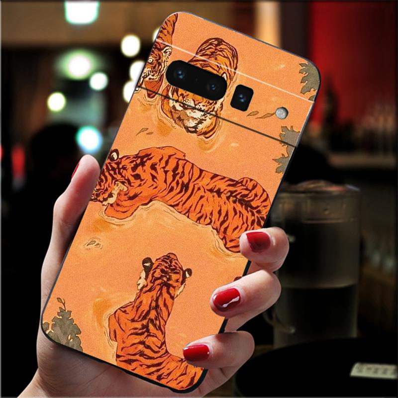 Japanese tiger art tattoo Carcasa Funda Phone Case For Google Pixel 10 9 Pro XL 9A 8 7 6 Pro Pixel 8A 7A 6A Pixel 8 7 6 5 Case