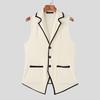 INCERUN Men Notched Lapel Sleeveless Irregular Stitching Casual Thin Vest Waistcoat