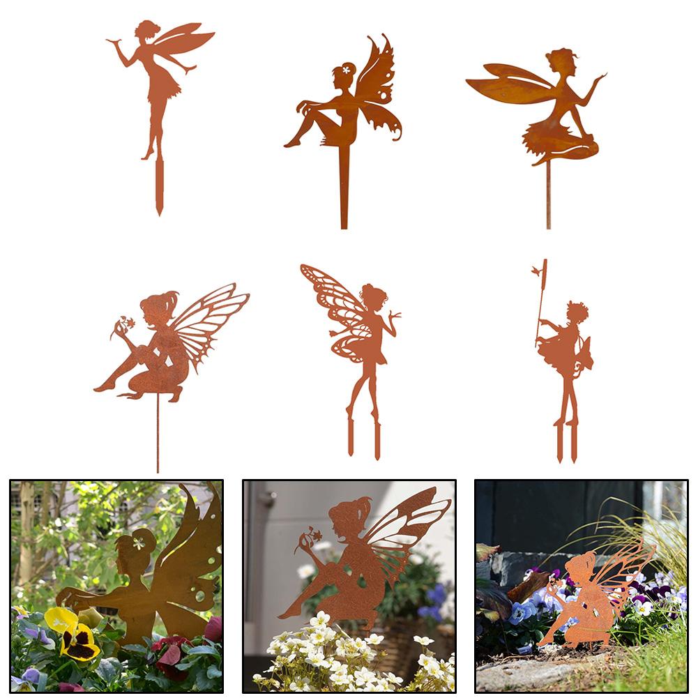 Metal Iron Butterfly Fairy Craft for Garden and Lawn Outdoor Decoration Suitable for Indoor Display on Table or Shelf