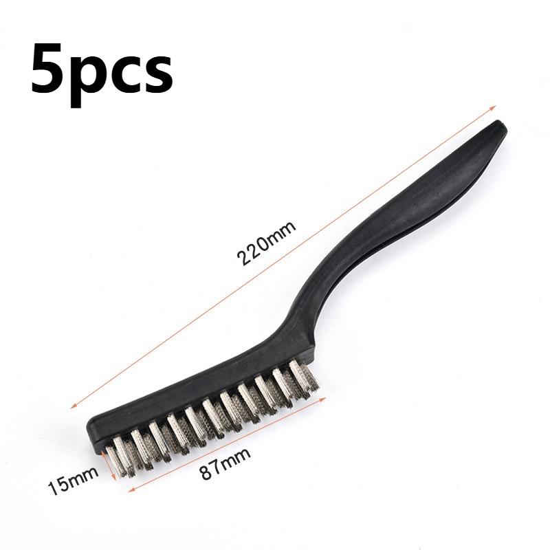 5pcs Set Small Wire Brushes Cleaning Brushes for Mechanical Part Derusting Remove Paint Accessories Stainless Steel Wire Brushes