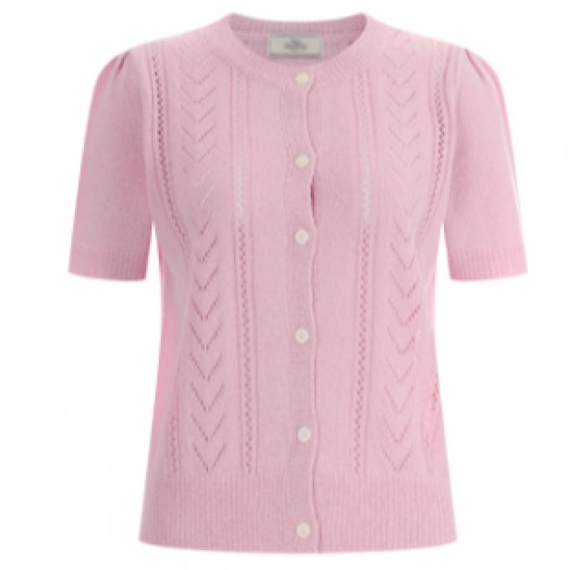 Shop Women S Button Open Puff Sleeve Short Sleeve Knit Cardigan Ivory Bom Wcd