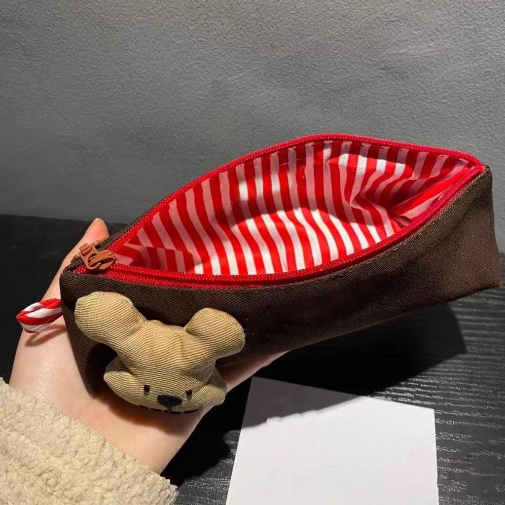 Korean Style Cute Puppy Pencil Case: Large Capacity, Girlish Heart Design, Multifunctional & Portable Storage Bag for Students
